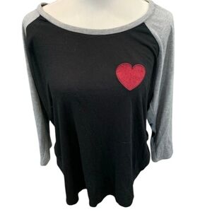 Torrid Black and Gray Raglan Top